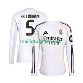 Maillot de Foot Real Madrid Jude Bellingham 5 Domicile 2025-26 Manches Longues